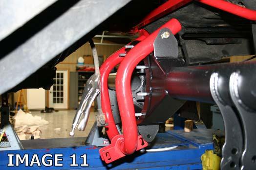 32. Install the Upper Torque Arm braces onto the BMR 9 axle housing as shown in Image 11. This requires two ½ x 3.
