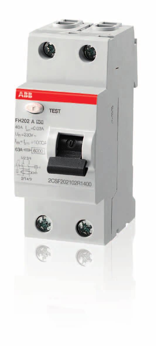 RCCB FH00. The details make the difference A range designed to ensure efficiency and protection Test pushbutton to verify the correct functioning of the device.