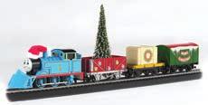 HO Thomas Christmas Express Train Set - Thomas & Friends Bachmann. Sporting a merry hat and equipped with a snowplow, Thomas is ready to brave the winter weather.