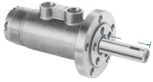 inches For direct bolt mounting, the motor fl ange has four thru-holes evenly spaced on a fi ve-hole pattern.