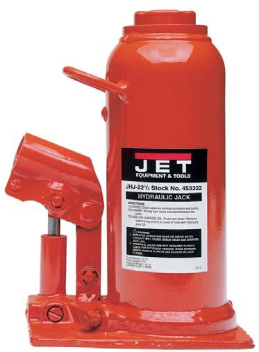 JetTools.com JHJ SERIES BOTTLE JACKS UPRIGHT ANGLE HORIZONTAL NOTE When used at an angle or in the horizontal position, the pump must be in upright position and piston movement is reduced.