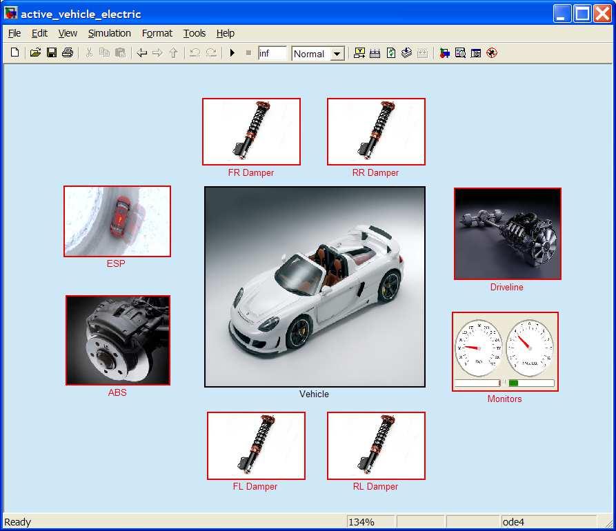 VI-CarRealTime is designed to easily define your own models for almost all key vehicle components. Externally developed subsystem models can be easily incorporated into virtual models.