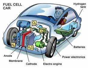 Types of Vehicles FCEV - Fuel cell electric vehicle Uses hydrogen gas combined with oxygen to produce electricity, which powers an electric motor Hydrogen, the battery