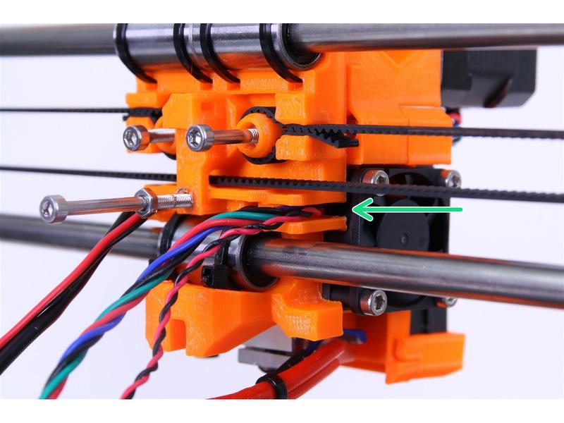 Step 26 Arranging extruder cables Arrange cables from