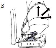 Attaching the cleats: C. With a pair of pliers or a similar tool, pull off the rubber cover to expose the cleat mounting holes. Note: This step may not be necessary depending on the type of shoes. a. Rubber cover for cleat mounting holes b.