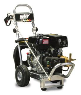 Honda GX engines Tubed pneumatic tires for easy handling Aluminum frame with fold down handle Hose and gun hanger for safe storage Thermal pump protector ETL certified to UL-1776 safety standards
