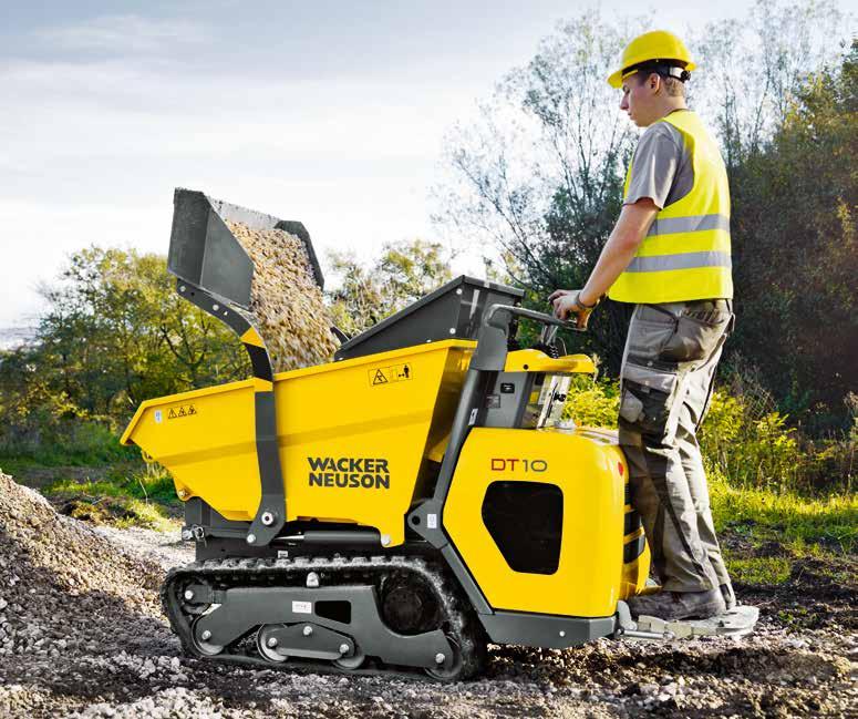 Skip and platform versions From different types of skips, to extendable loading areas to a concrete mixer: the track dumpers can be perfectly
