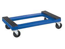 8631830 18 x 30 Blue Plastic Dolly with Rubber Padded Ends; 4 swivel casters 1,200# Greensboro 20# $79.