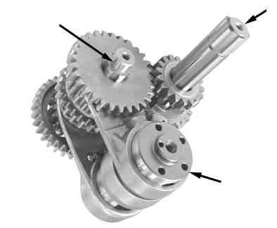 Transmission and crankcase assembly Apply engine oil to each gear.