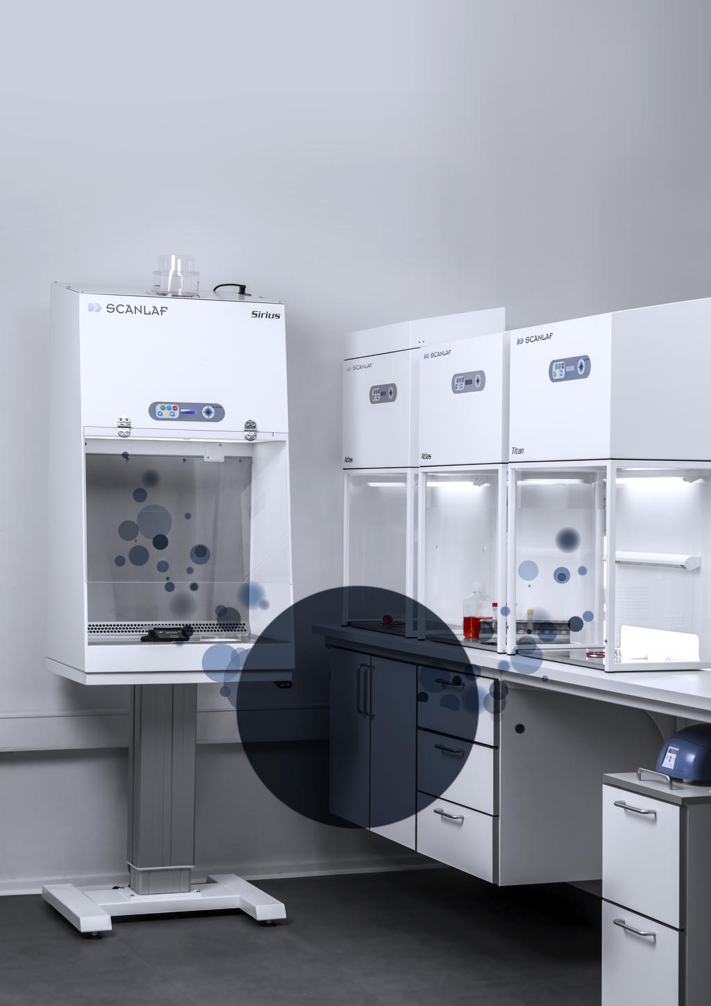 Compact clean-air cabinets for product-,