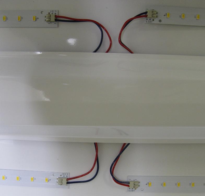 WIRING INSTRUCTIONS: 2 x4 Troffer Housing 1. In 2 x4 fixture, the driver and wires may sit underneath a ballast cover (standard) or a cover plate.