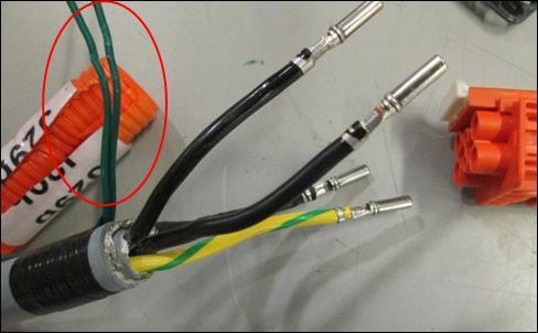 4. Splice together the two 22-18 gauge wires using the