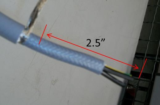 7. Strip the inner layer of insulation 2.