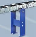 Support rollers horizontal arrangement "with support" If the unsupported length of the cable carrier is exceeded, the upper trough can be supported by rollers.