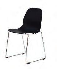 stack 6 high Seat width : 450mm ACCLAIM Moulded seat and back for extra comfort Glides or aluminium feet Fixed cushion