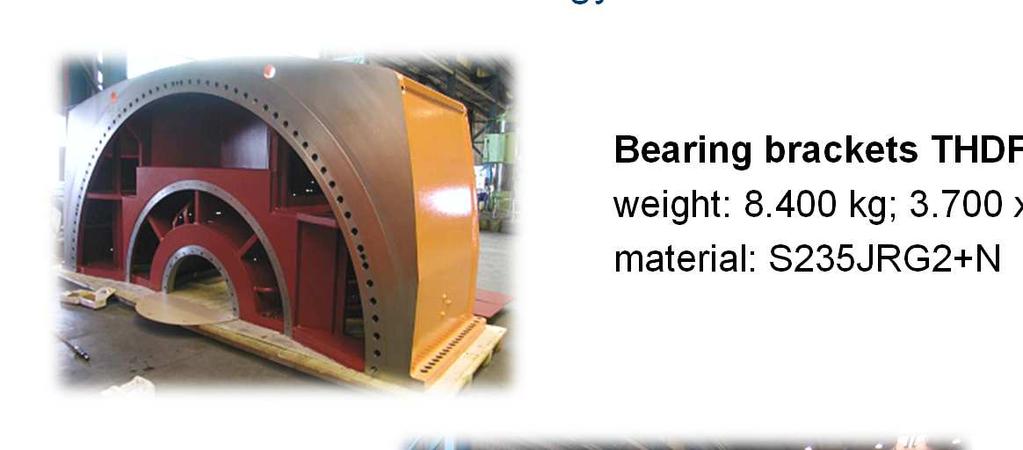 Bearing brackets THDF (H2-cooled): weight: 8.400 kg; 3.
