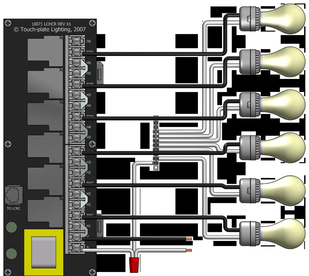 ZoneZ Lite Line Voltage Wiring To correctly wire line voltage connections to the ZoneZ Lite relay board, use the wiring diagram below. Terminals labeled H-H6 are hot terminals.