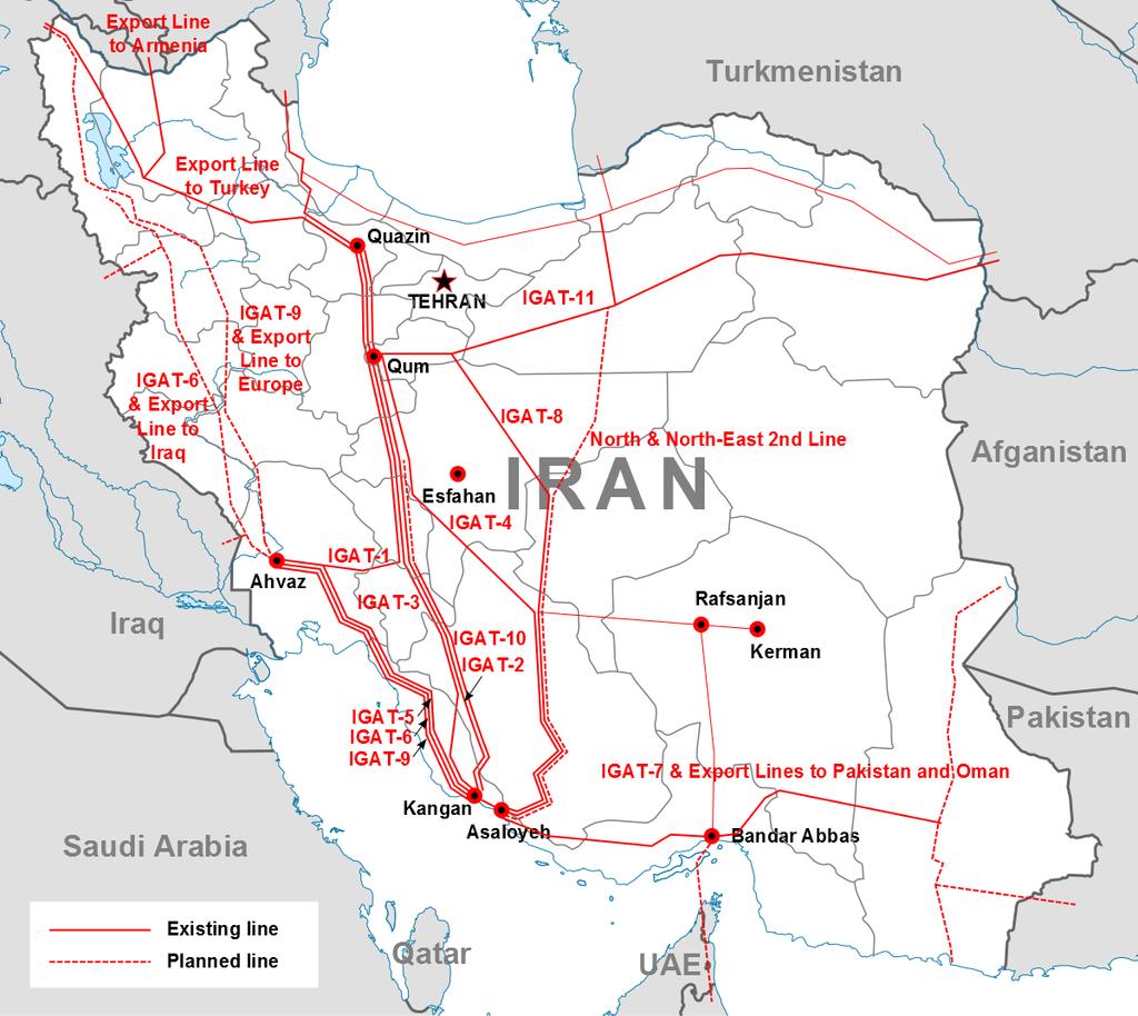 IRANIAN LINEPIPE MARKETS The IGAT 6,7,9 and 11 pipelines on their own