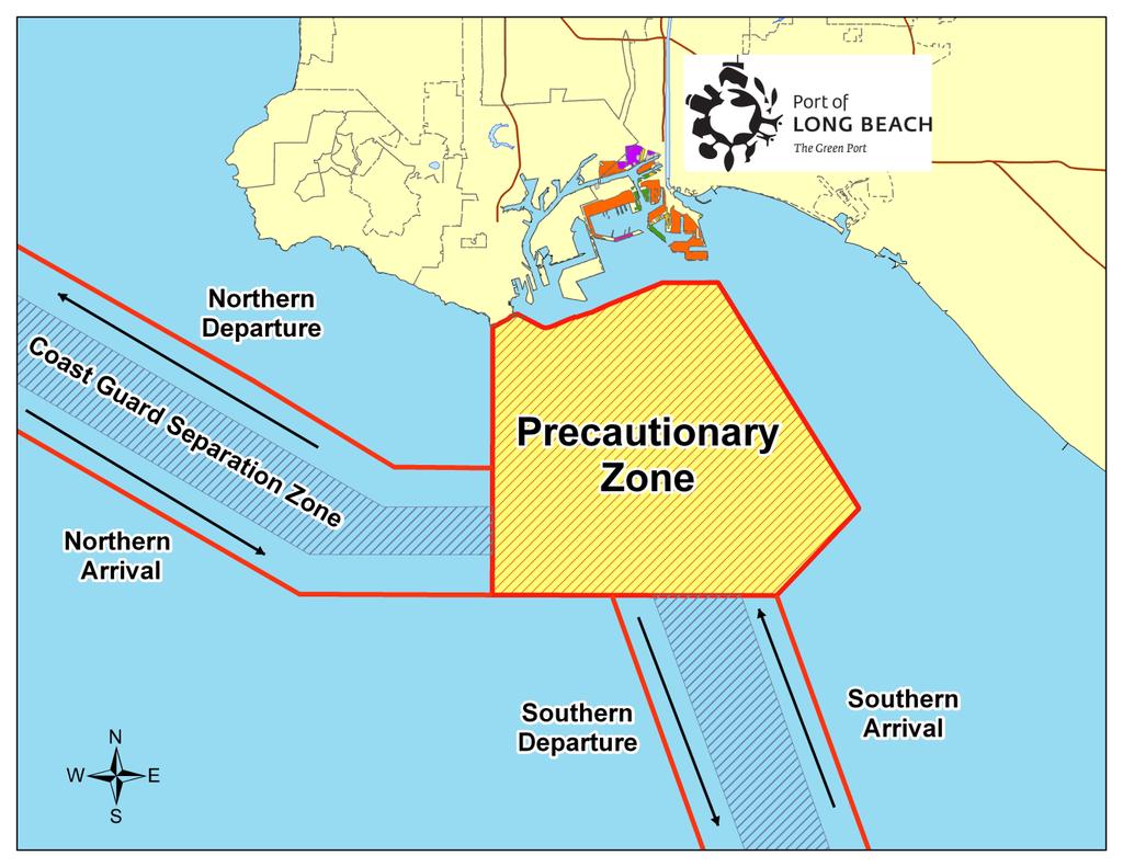 Figure 2.3 shows the precautionary zone which is a designated area where ships are preparing to enter or exit a port. In this zone the pilots are picked up or dropped off.