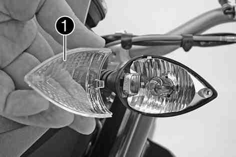 ELECTRICAL SYSTEM 117 Remove the screw on the rear of the turn signal housing. Tilt headlamp diffuser forward carefully and take it off.