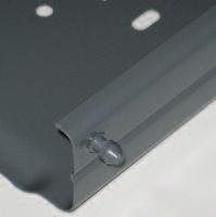 Plug and Play shelves have prepunched holes that allow adding storage solutions easily!