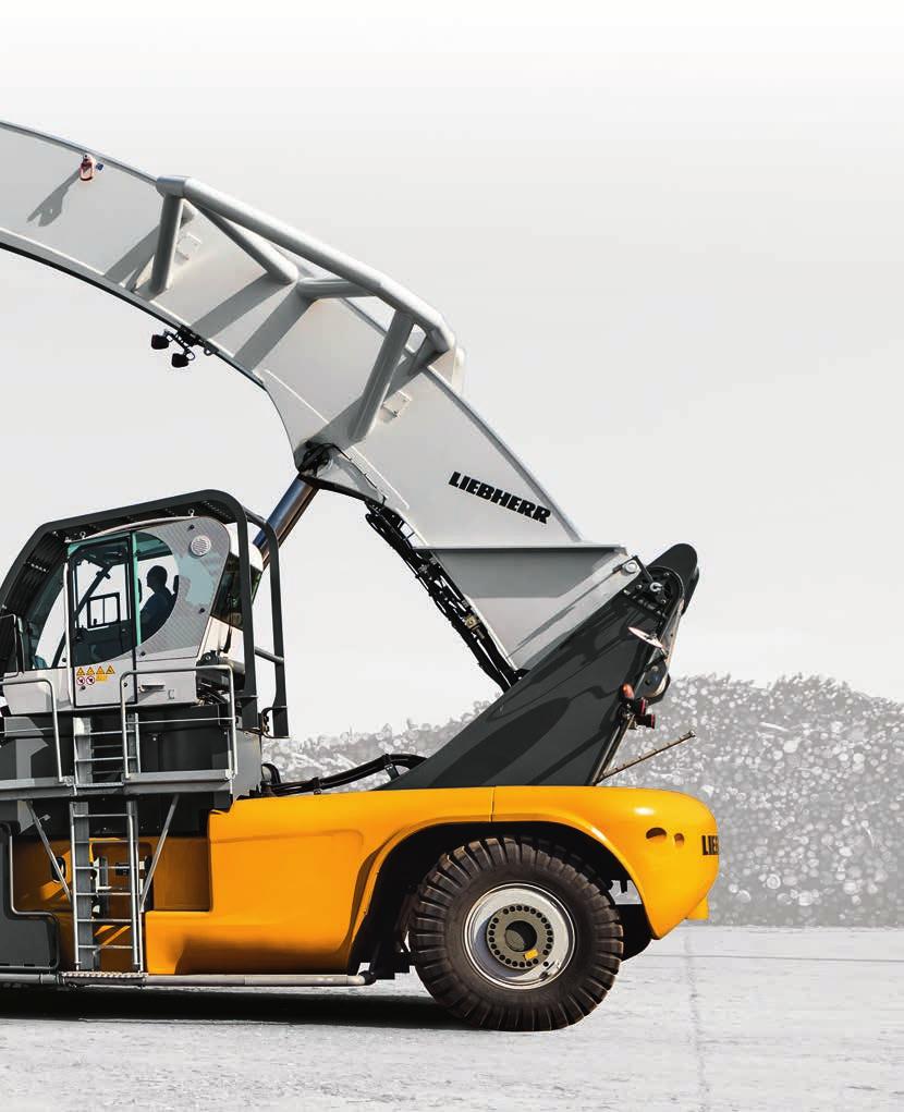 Curve-shaped, telescopic boom Rollover bar Simplified service accessibility GFK
