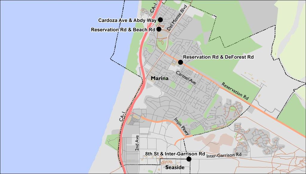 Regional Roundabout Study Utilizing Caltrans Intersection Control Evaluation Section 4: City of Marina Study Intersections: RESERVATION ROAD AT BEACH