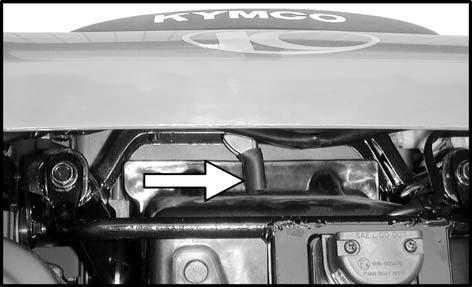 BATTERY REMOVAL/INSTALLATION 1. Make sure the ignition switch is OFF. 2. Pull right the lock lever and pull up the seat at the rear. Seat Lock Lever 3.