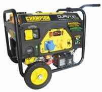 The Champion Power Equipment CPG3500E-DF DF Dual Fuel, or, portable generator, is powered by a 196cc Champion single cylinder, 4-stroke OHV engine that produces 500 running watts & 800 max watts on