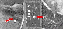 D (Drive) position Brake pedal 4. With your foot holding down the brake pedal, shift the selector lever to D. Always use the D position to improve fuel economy and quiet driving.