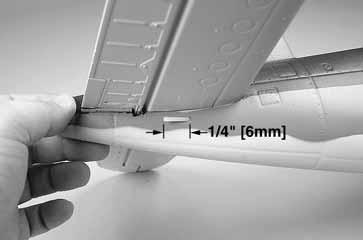 shown. Leave 1/4" [6mm] extending out of the fuselage.