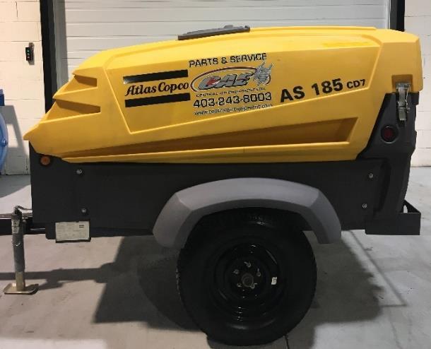 ONE (1) NEW Atlas Copco XAS 185 KD T4F Portable Compressor FREE DELIVERY Model #: Rated Operating Pressure: Max. Working Pressure: Min.