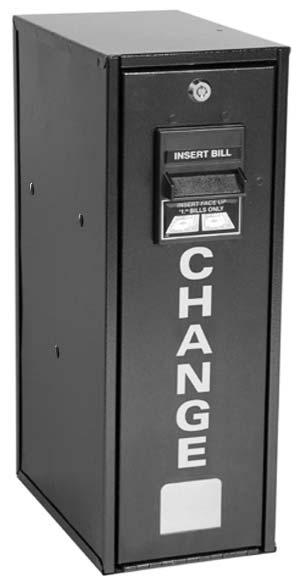 ChangeMaker CM1000C (shown) and CM1800C Case Mounting Holes Lock Bill Validator Specifications: CM1000C 19.5 (495 mm) H 7 (178 mm) W 11.