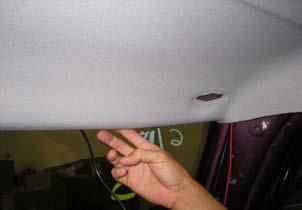 4. Tuck cable above headliner from center towards Fig.