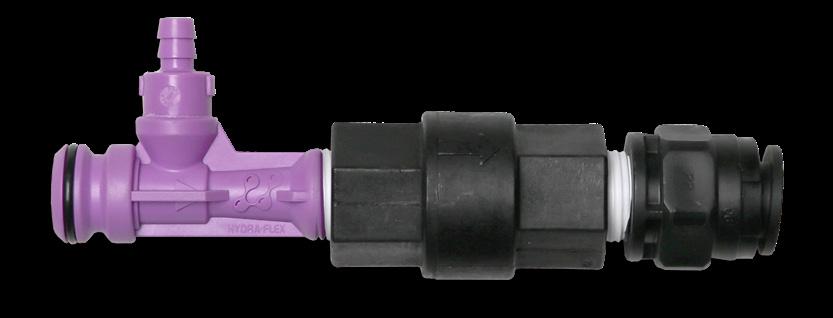 . Connect pre-run solution lines to each injector with the supplied check valve an