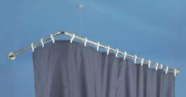 Allows one shower curtain to be used, but only with PC-HX hooks. Available for 1 tubing only (25mm). Saddle attaches to shower rod with two set screws.