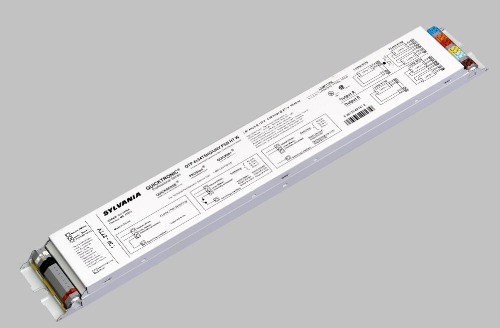 QUICKTRONIC Fluorescent Systems Bi-level Systems T5HO 4 Lamp Switchable Ballasts Allows for Switching: 4 lamps to 2 lamps 3 lamps to 2 lamps 3 lamps to 1