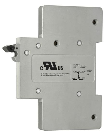 Technical Data 10801 Compact Circuit Protector (CCP) Auxiliary contacts Catalog numbers CCP-AUX (30 and 60 A switches) CCP-AUX-100 (100 A switches) NO+NC contact output to indicate the switching