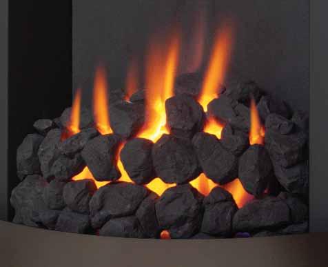 However, when fitted with the new modular coal or pebble fuel bed from Legend, the appearance is of a full depth fire.