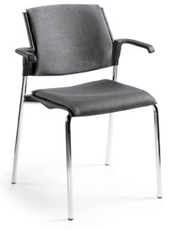 WS models have a wall saver frame design; the base touches the wall before the upper back to protect the wall from damage. Four-legged/freestanding chairs are standard with Chrome (CH) legs.
