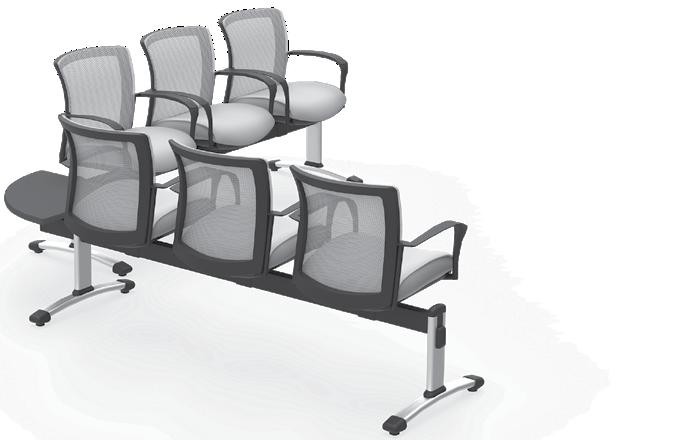 VON504 Vion arm seat units with Beam components: 6342 (4 seats), 3949 6500S3 (1 beam), 6500A2 (1 beam), 6507 (1 table), 6591B (1 Module) Approximate dimensions: 122 W x 24 D *See next pages for