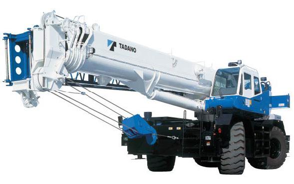 TODANO GR-750XL The Tadano GR750XL is a 75 ton rough terrain crane. It s 5 section full power boom has a maximum length of 141 ft. and its maximum jib length is 58 ft.