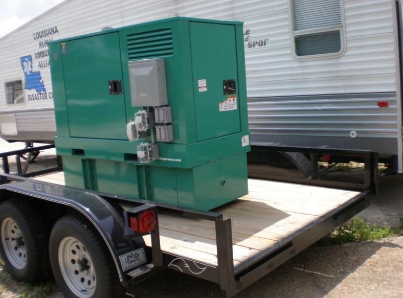 GEN-2 GENERATOR, CUMMINGS DIESEL 15KW Cummings Diesel Generator, Model #DKAC-5861732 Installed on 6 1/2 X 12 Longhorn Utility Trailer License # LA L216185.
