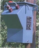 The smaller units to 100KVA are suitable for pole mounting and are designed for use in overhead distribution networks.