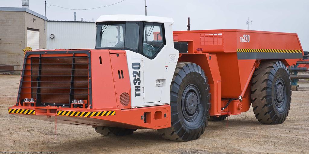 The Sandvik TH320 is a narrow 20 metric tonne hauler that fits in a 3 x 3 metre heading.