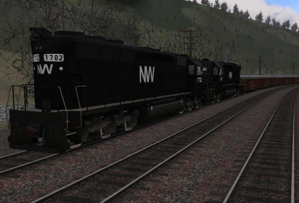 4) TOO MUCH RAIN AND VERY FEW WAGONS Take this train consisting of an SD45 and an SD40-2 with a few wagons that must be delivered as soon as possible.