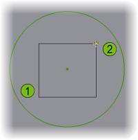 On the Constrain panel, click Horizontal Constraint. 9. Select the projected midpoint of the gear (1).