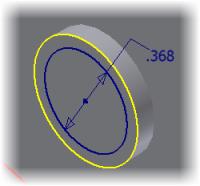 Create, constrain, and dimension a circle as shown. 4. On the ViewCube, click the top-right corner. 5.