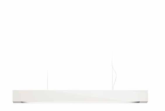 MINIMINIMA CEILING MOUNTED SUSPENSION Ceiling fixture with direct light emission for linear fluorescent and s sources. Body made of chromed or painted aluminium with opal polycarbonate diffuser.