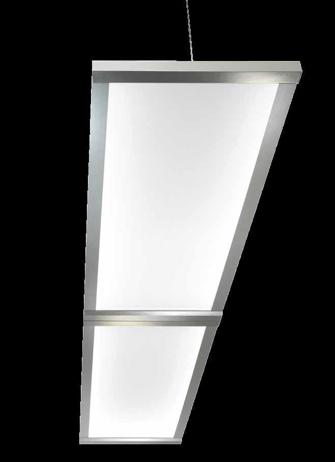 PLANE SYSTEM UGR <19 Modular suspension with direct/indirect light emission for linear fluorescent lamps.